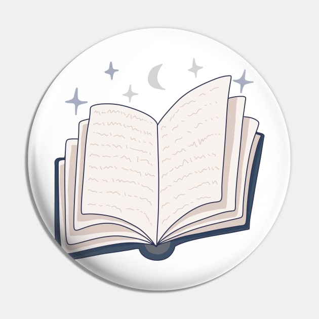 Blue magic book with stars and the moon (for readers) Pin by loulou-artifex