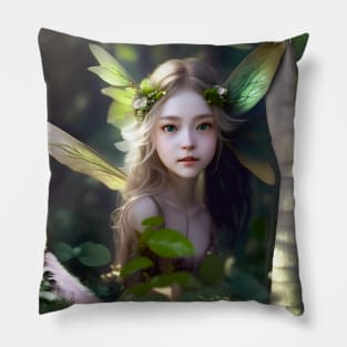 Forest Fairy Portrait Pillow