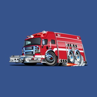 Cartoon Fire Truck T-Shirt