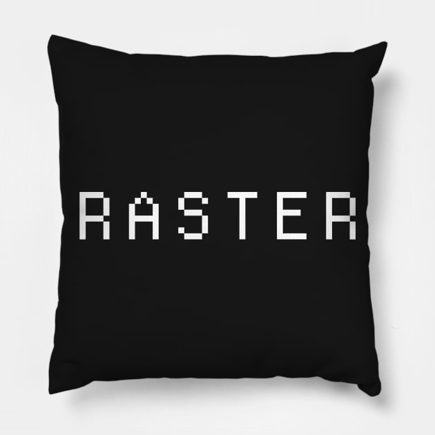 RASTER Arcade Machine Text Pillow by MeatMan