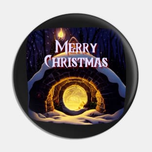 Merry Christmas - Round Door - Fantasy Christmas Pin