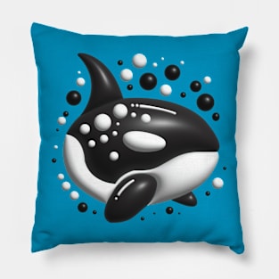 Orca Bubbles Pillow