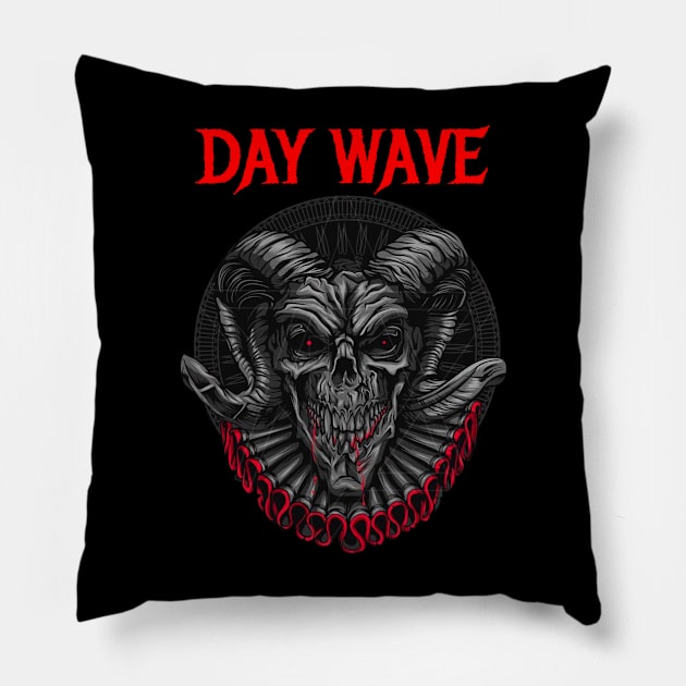 DAY WAVE BAND Pillow by Angelic Cyberpunk