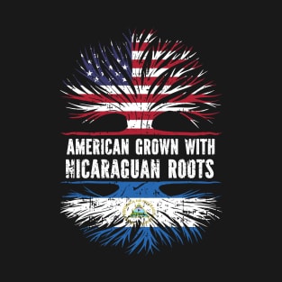 American Grown with Nicaraguan Roots USA Flag T-Shirt