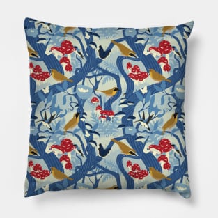 Forest Pattern Blues Pillow