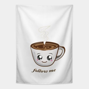 hot cup of coffee | follow me Tapestry