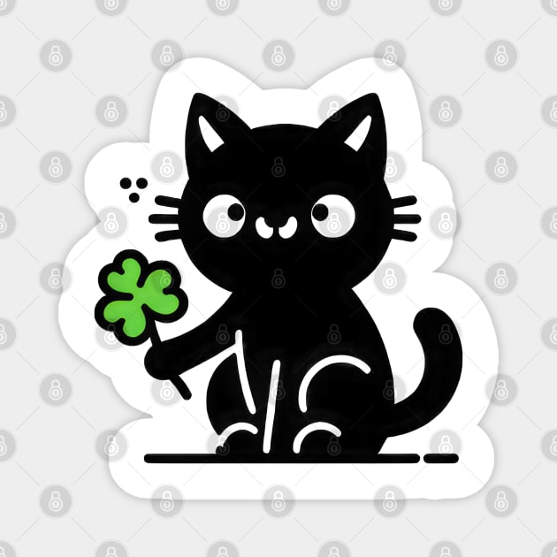 St Patrick's Day Cat Magnet by TooplesArt