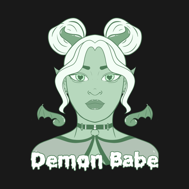 Demon Babe: Pastel Green Demon Girl by Lady Luana Illustrations