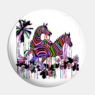 ZEBRA:  Rainbow Zebras At Play #2 Pin