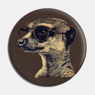 Meerkat Maven: The Spectacled Savvy Tee Pin