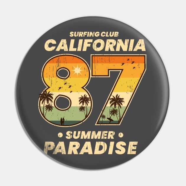 California Paradise 1987 vintage distressed Pin by SpaceWiz95