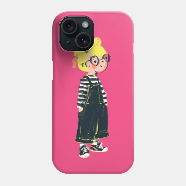 Overalls Girl Phone Case by Shelley Johannes Art