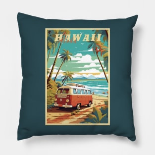 Hawaii Travel Poster Pillow