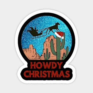 Western Cowboy Santa Howdy Christmas Matching Family Magnet