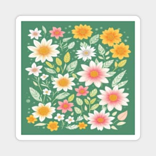 Botanical Flowers Design Magnet