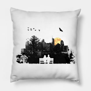 City Moonrise Pillow