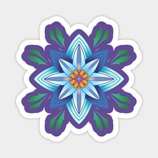 Floral Design - Teal Blue Magnet