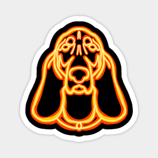 Neon Basset Hound Magnet