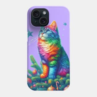 Colourful Christmas Cat Phone Case