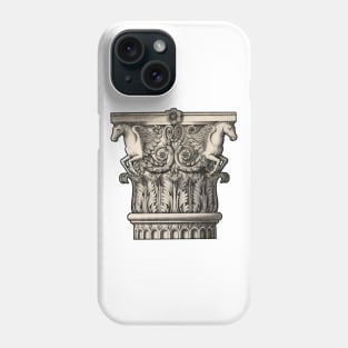 Greek column with winged horse Pegasus Phone Case