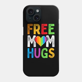 Free Mom Hugs Heart LGBT Ally Pride Month Retro Phone Case