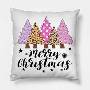 Merry Christmas Cute Christmas Trees Pillow