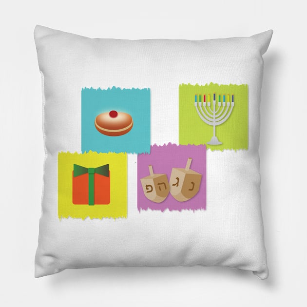 hanukkah greeting card background Pillow by sigdesign