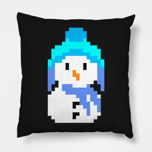 Retro 8 bit snowman Pillow