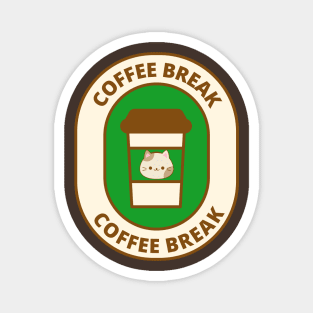 Coffee Break - Cat and Coffee Magnet