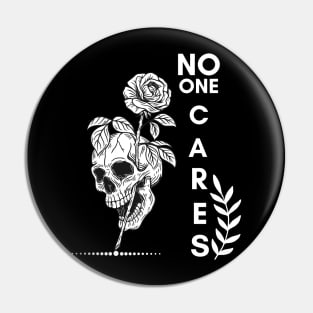 Skull Impaled On Roses Pin