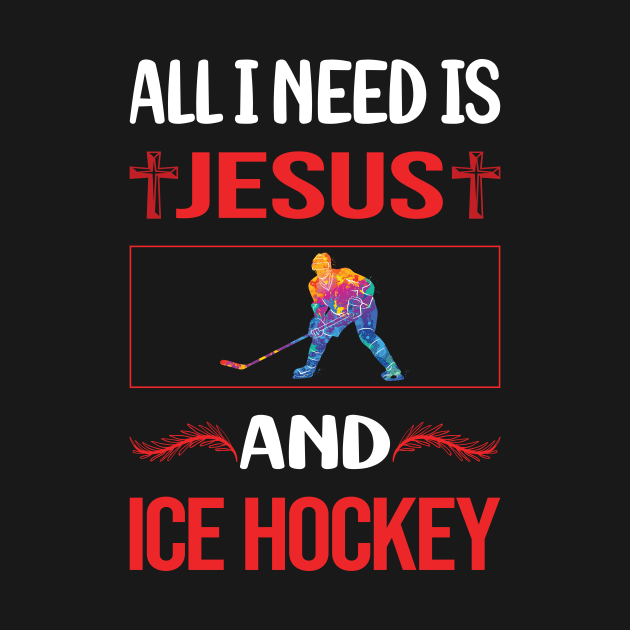 Funny Jesus Ice Hockey by Happy Life