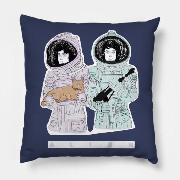 Ripley and Jones Pillow by attackofthegiantants