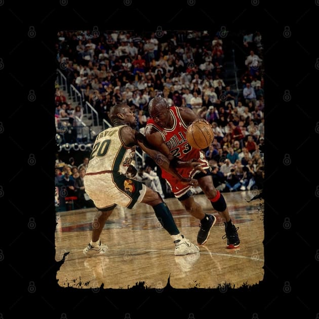 Michael Jordan vs Gary Payton in The 1996 NBA Finals by Wendyshopart