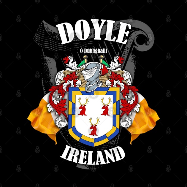 Doyle Family Crest Ireland Coat of Arms and Irish Flags by Ireland