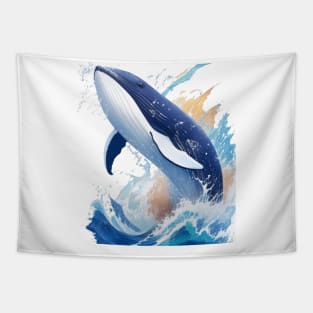 majestic whale in painting style. Tapestry