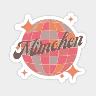 Munich Germany City Retro Vintage Dance pink Design Magnet