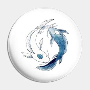 Koi fish yinyang Pin