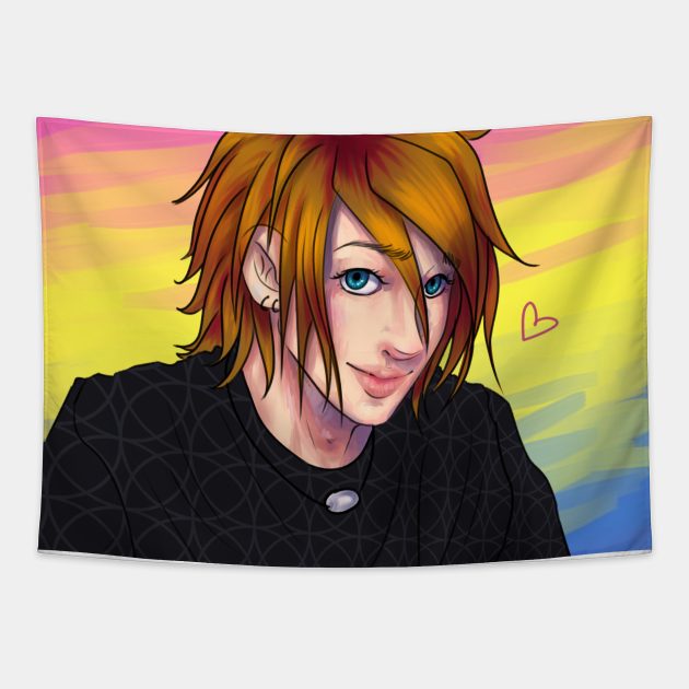 Casey - Pansexual Pride Flag Tapestry by RiverKai