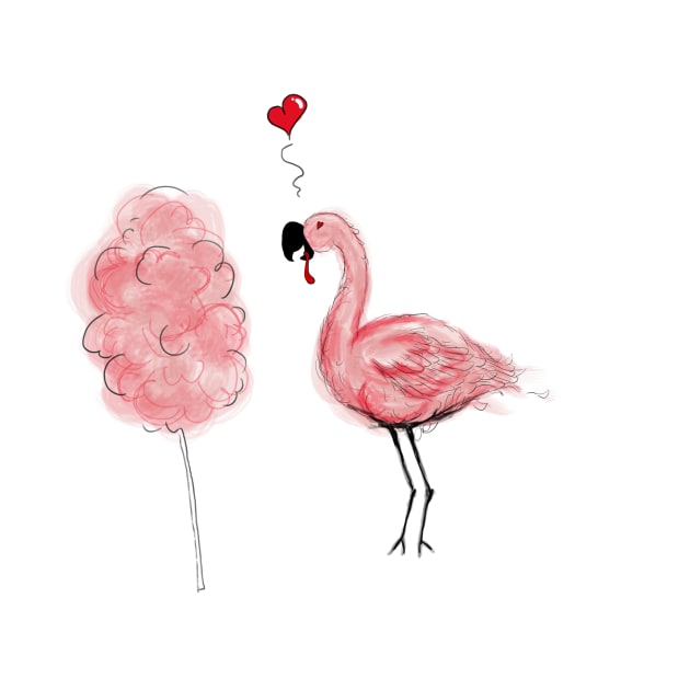 Flamingo Love Funny Candy Lover Tee by PolygoneMaste