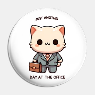 Business Cat Ready for Work Pin