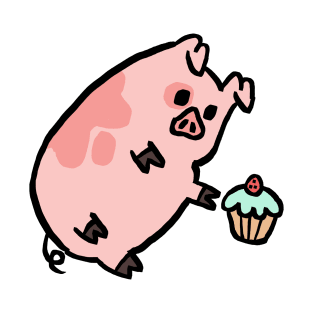 Cute Cartoon Piggy wants Muffin T-Shirt