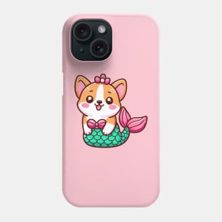 Kawaii corgi girl mermaid Phone Case