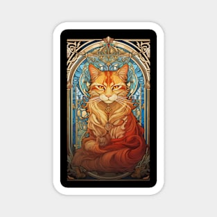 Tangerine Tabby Art Nouveau Magnet