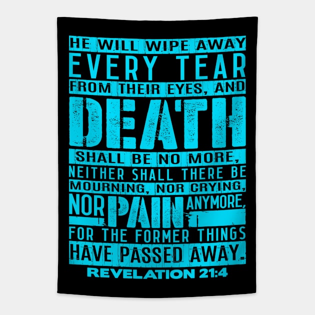 Death Shall Be No More - Revelation 21:4 Tapestry by Plushism