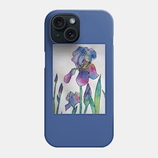 Purple Rainbow Iris Watercolor Painting Phone Case