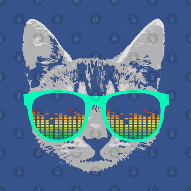 Music Cat with Glasses by robotface