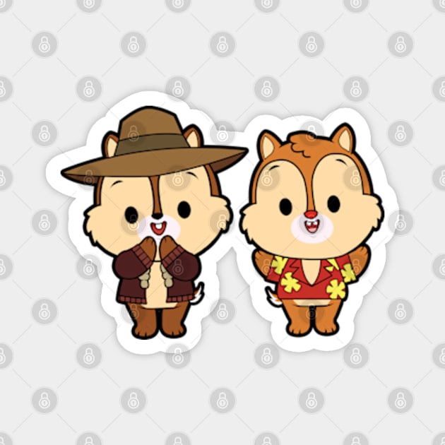 Cute Chip and Dale Rescue Rangers Magnet by mighty corps studio