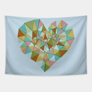 Polygon Geometric Heart Retro Tapestry