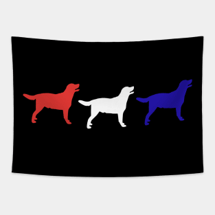 Red, White & Blue Happy Lab Design Tapestry