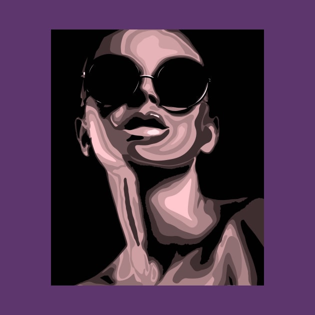 Unknown Stylish Girl in Sunglasses vector portrait by JeLoTall